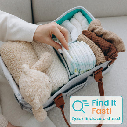 Baby Diaper Caddy With Lid, Diaper Caddy Organizer for New Mom Gifts, Newborn Essentials Must Haves, Registry for Baby, Baby Registry Search, Baby Gift Basket Baby Must Haves Travel Bag