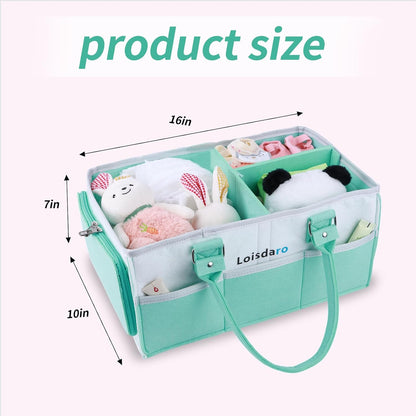Baby Diaper Caddy Organizer for Changing Table, Baby Storage Basket for Diapers and Baby Wipes,Car Caddy Organizer,Nursery Diaper Organizer, Portable Diaper Storage