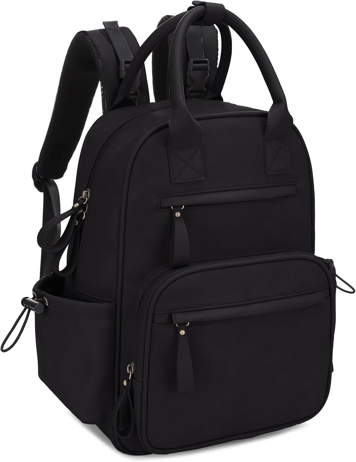 Saturday EDC Diaper Bag Backpack Multi Function Diaper Bag with Changing Pad & Stroller Straps_Brown