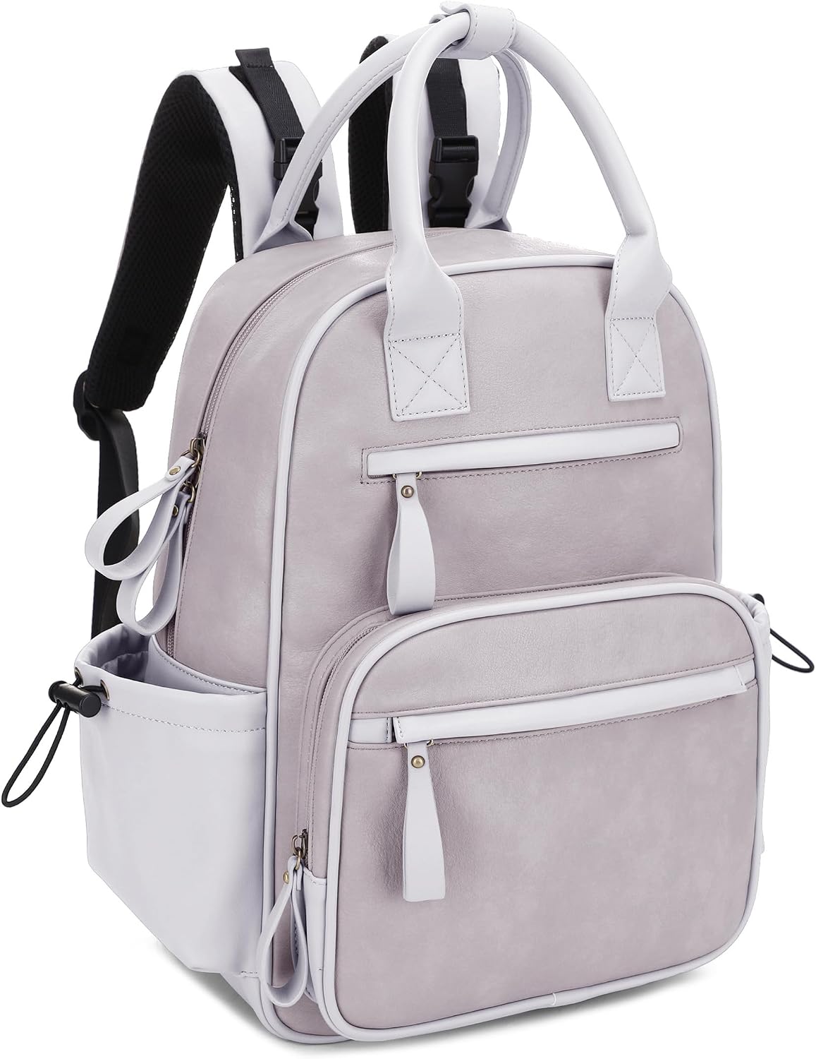 Saturday EDC Diaper Bag Backpack Multi Function Diaper Bag with Changing Pad & Stroller Straps_Brown