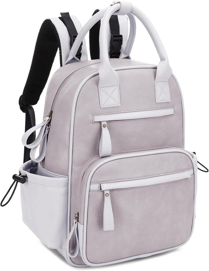 Saturday EDC Diaper Bag Backpack Multi Function Diaper Bag with Changing Pad & Stroller Straps_Brown