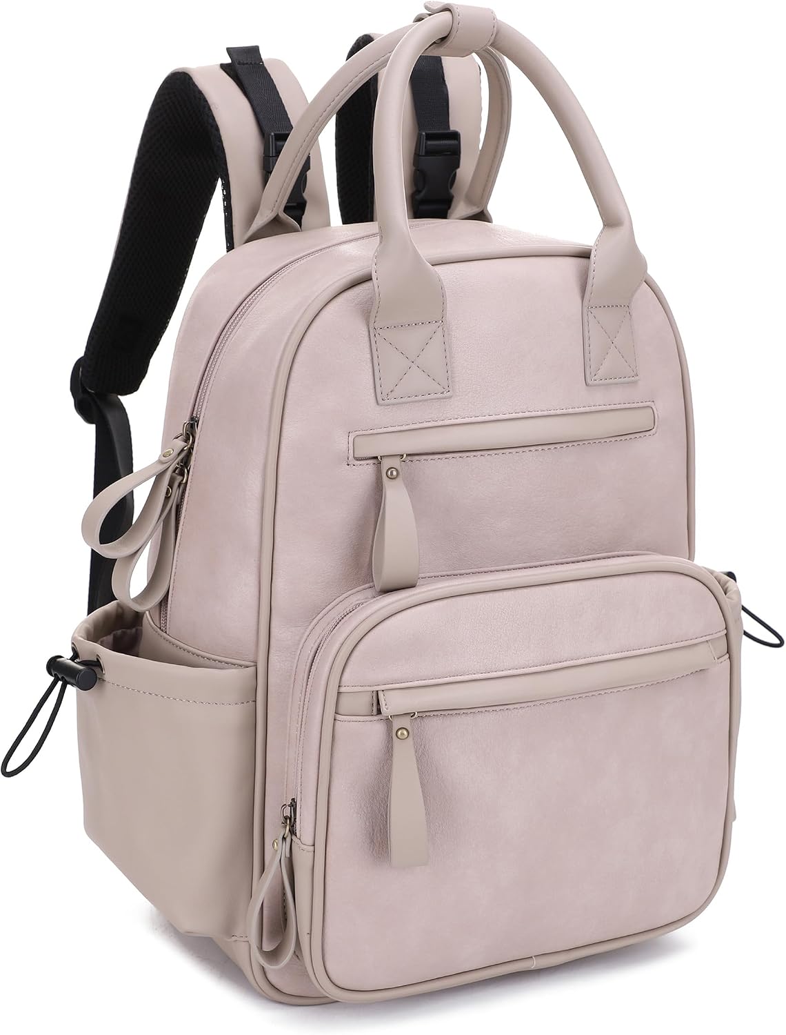 Saturday EDC Diaper Bag Backpack Multi Function Diaper Bag with Changing Pad & Stroller Straps_Brown
