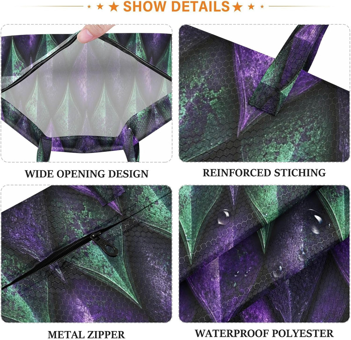 Dragon Scales Waterproof Travel Laundry Bag Easy Care Pack of 2