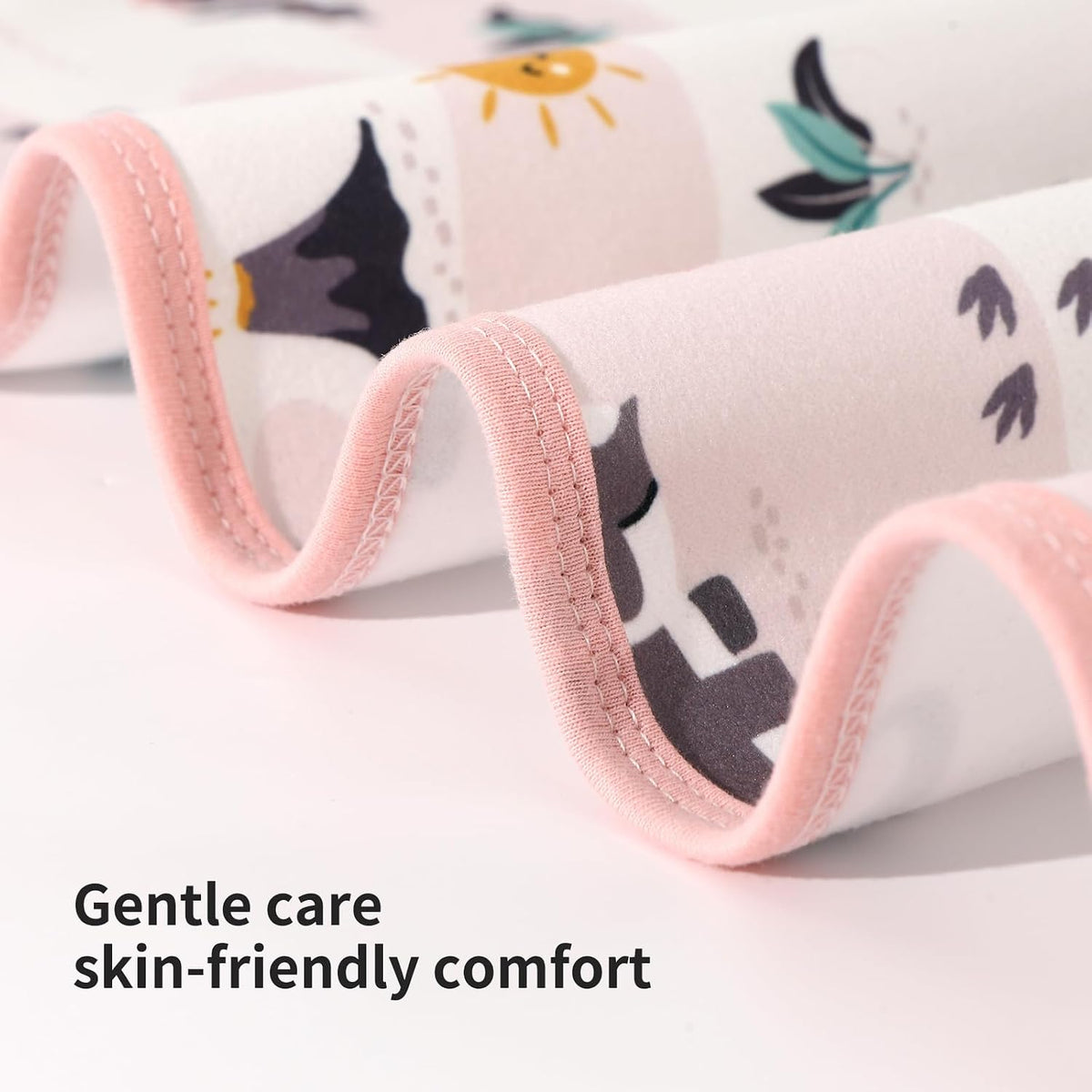 2 Pack Pastel Dino 31"x39" Waterproof Baby Changing Pad Mat