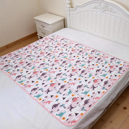 2 Pack Pastel Dino 31"x39" Waterproof Baby Changing Pad Mat