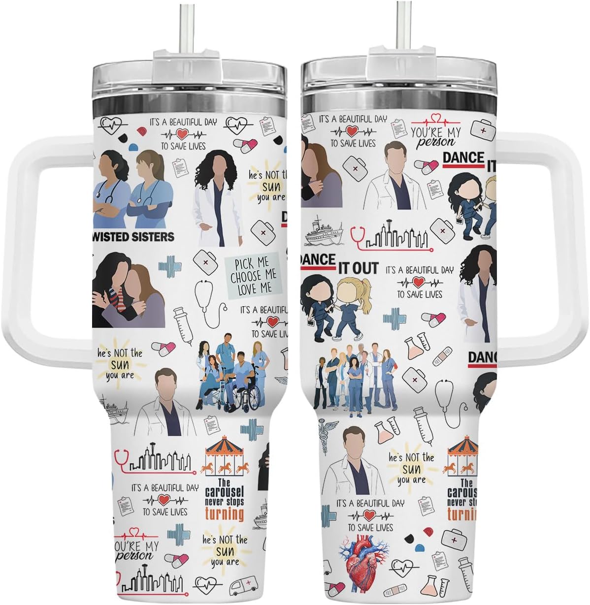 Dumpster Fire This Little 40 oz Tumbler with Handle, Unique Gift | Gifts for Him Her, Friends & Coworkers