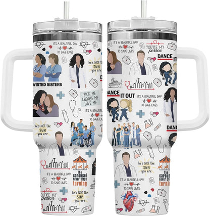 Dumpster Fire This Little 40 oz Tumbler with Handle, Unique Gift | Gifts for Him Her, Friends & Coworkers