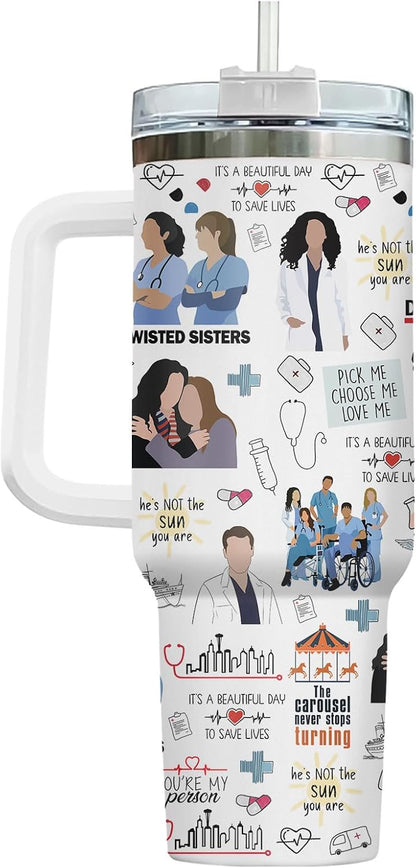 Dumpster Fire This Little 40 oz Tumbler with Handle, Unique Gift | Gifts for Him Her, Friends & Coworkers