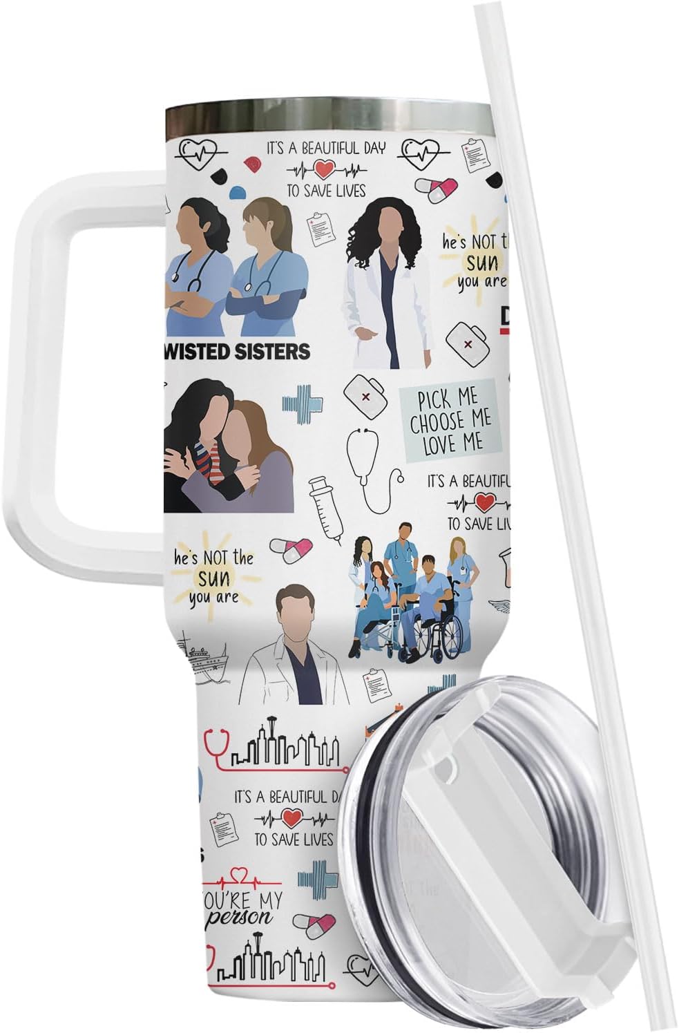 Dumpster Fire This Little 40 oz Tumbler with Handle, Unique Gift | Gifts for Him Her, Friends & Coworkers