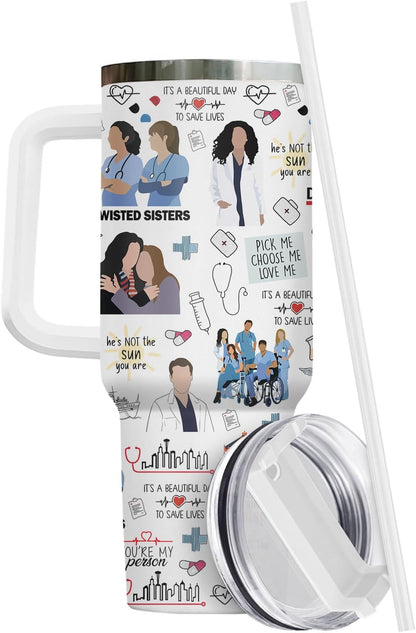 Dumpster Fire This Little 40 oz Tumbler with Handle, Unique Gift | Gifts for Him Her, Friends & Coworkers