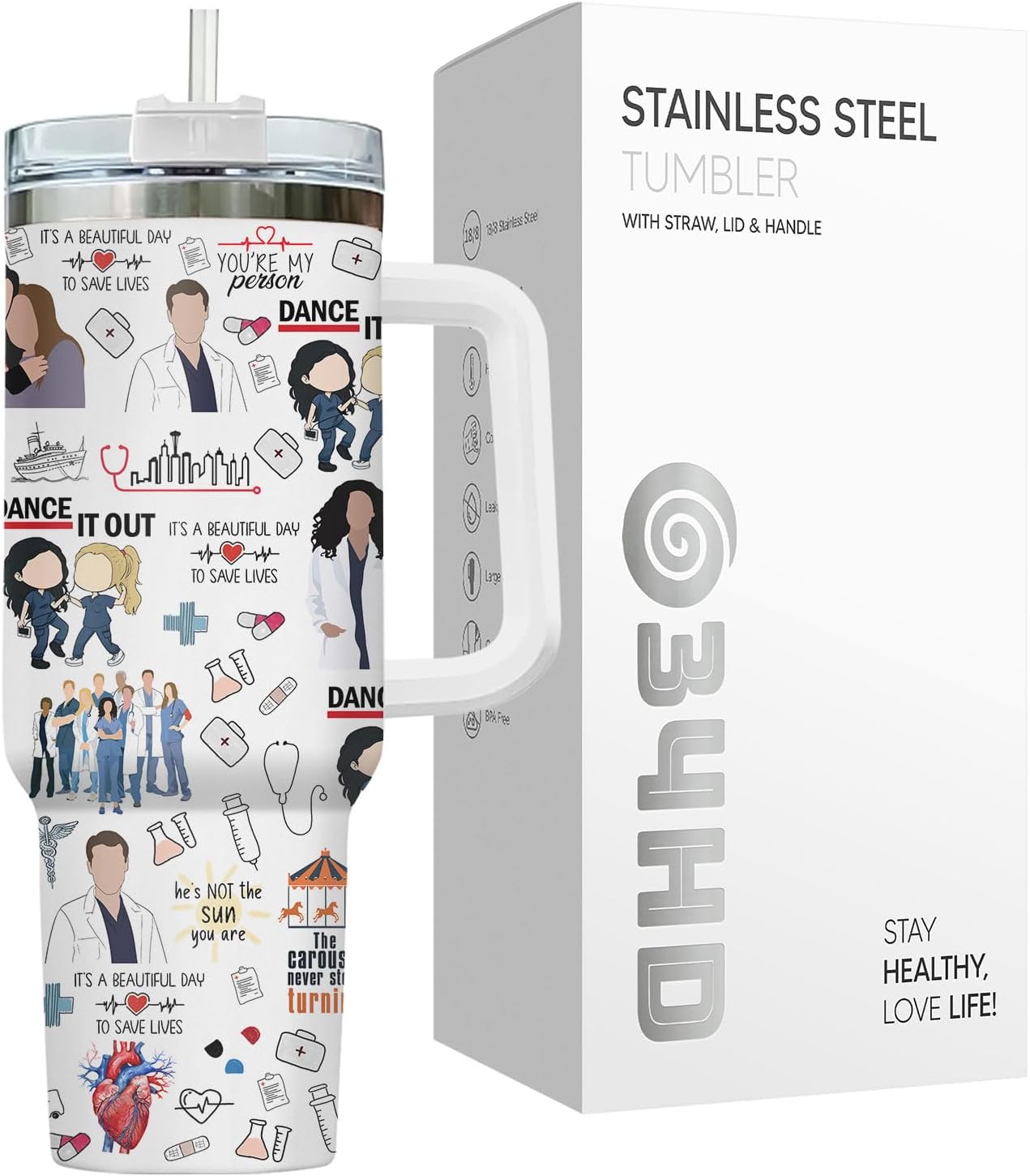 Dumpster Fire This Little 40 oz Tumbler with Handle, Unique Gift | Gifts for Him Her, Friends & Coworkers