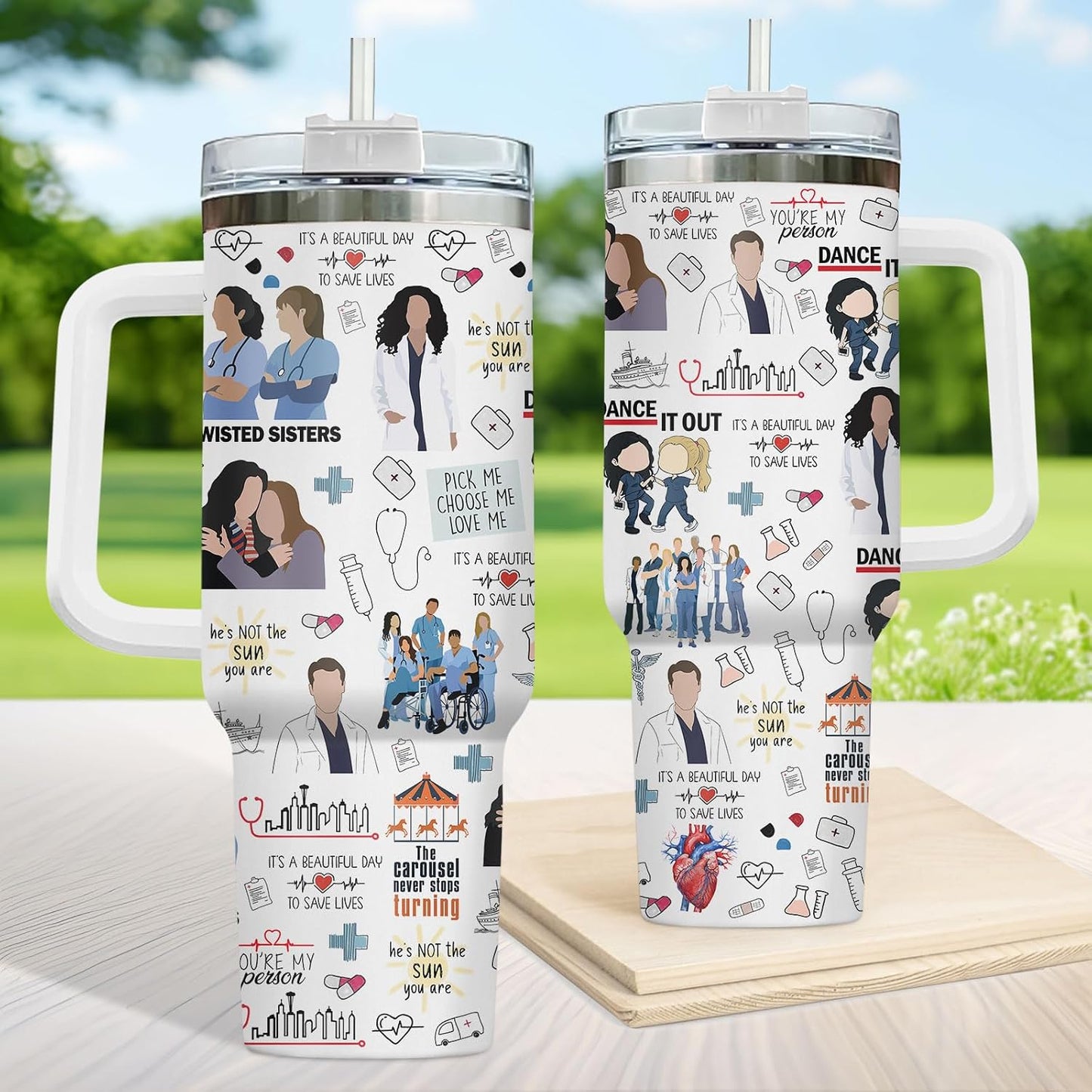 Dumpster Fire This Little 40 oz Tumbler with Handle, Unique Gift | Gifts for Him Her, Friends & Coworkers