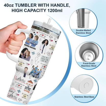 Dumpster Fire This Little 40 oz Tumbler with Handle, Unique Gift | Gifts for Him Her, Friends & Coworkers