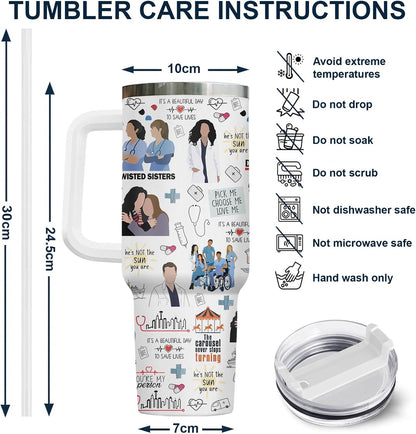 Dumpster Fire This Little 40 oz Tumbler with Handle, Unique Gift | Gifts for Him Her, Friends & Coworkers