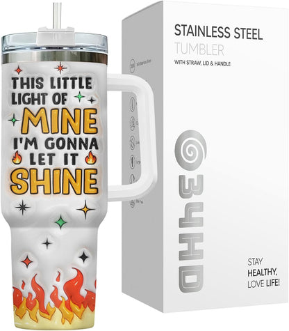 Dumpster Fire This Little 40 oz Tumbler with Handle, Unique Gift | Gifts for Him Her, Friends & Coworkers