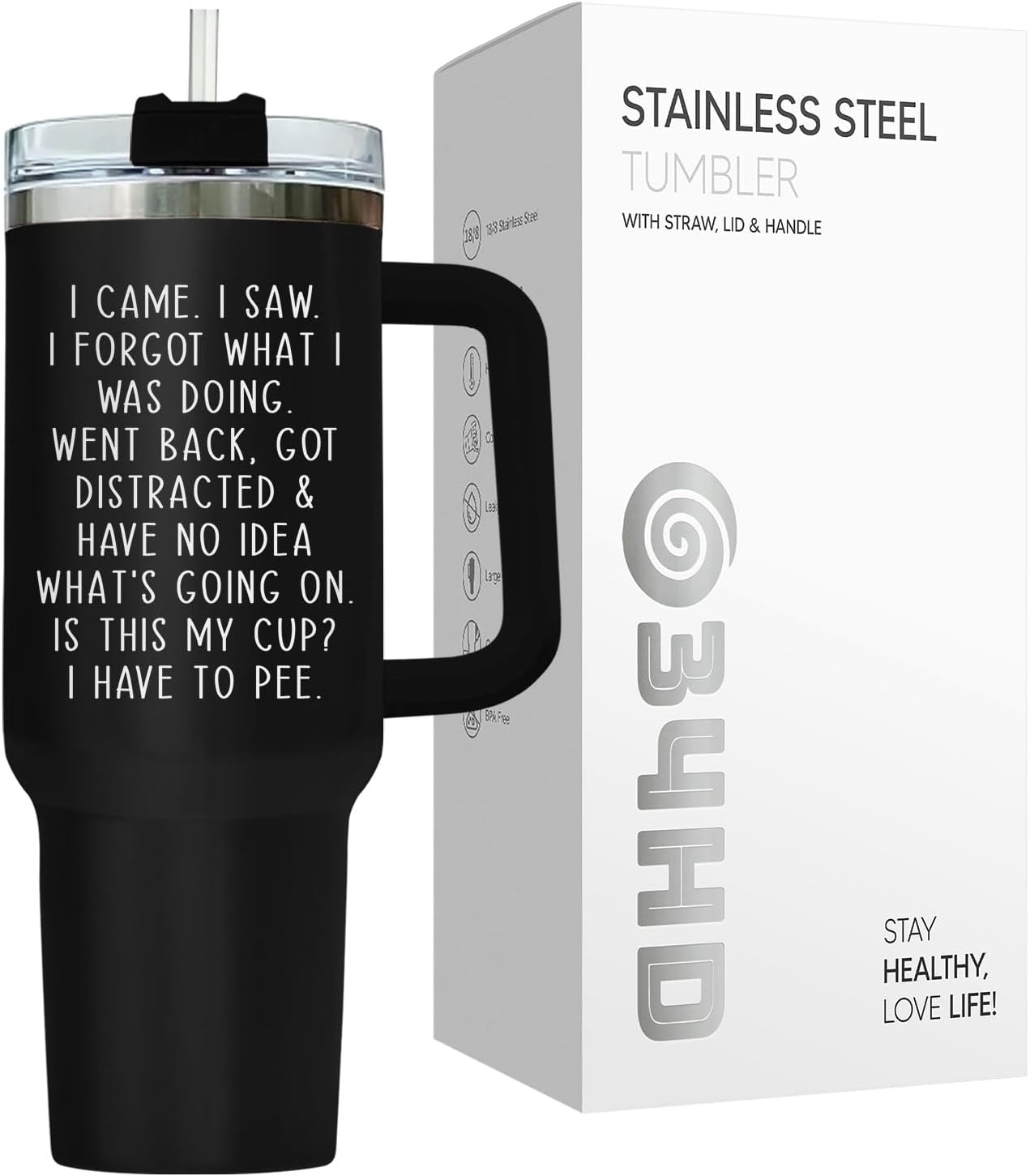Dumpster Fire This Little 40 oz Tumbler with Handle, Unique Gift | Gifts for Him Her, Friends & Coworkers