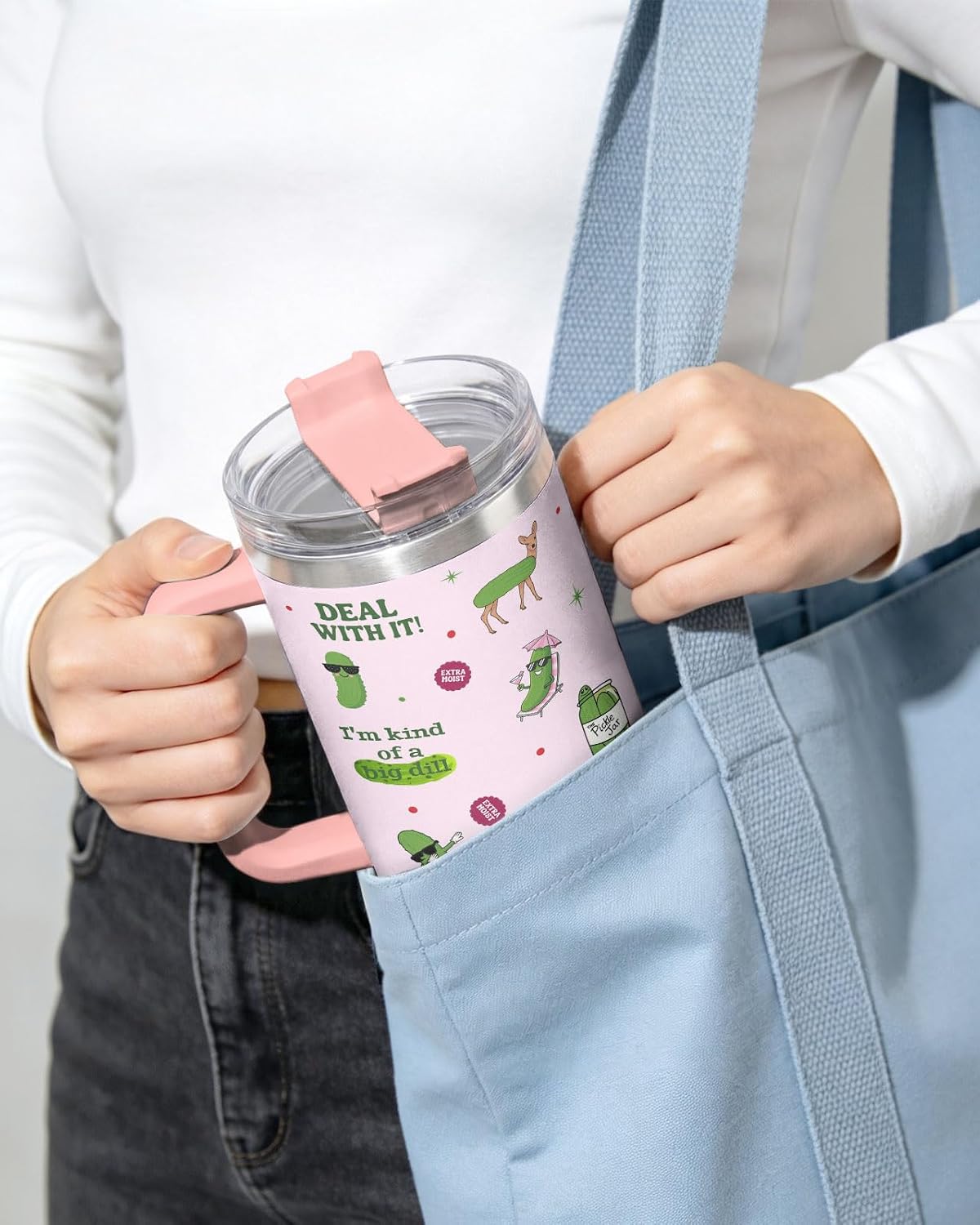 Dumpster Fire This Little 40 oz Tumbler with Handle, Unique Gift | Gifts for Him Her, Friends & Coworkers