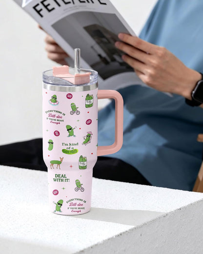 Dumpster Fire This Little 40 oz Tumbler with Handle, Unique Gift | Gifts for Him Her, Friends & Coworkers