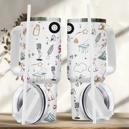 Dumpster Fire This Little 40 oz Tumbler with Handle, Unique Gift | Gifts for Him Her, Friends & Coworkers