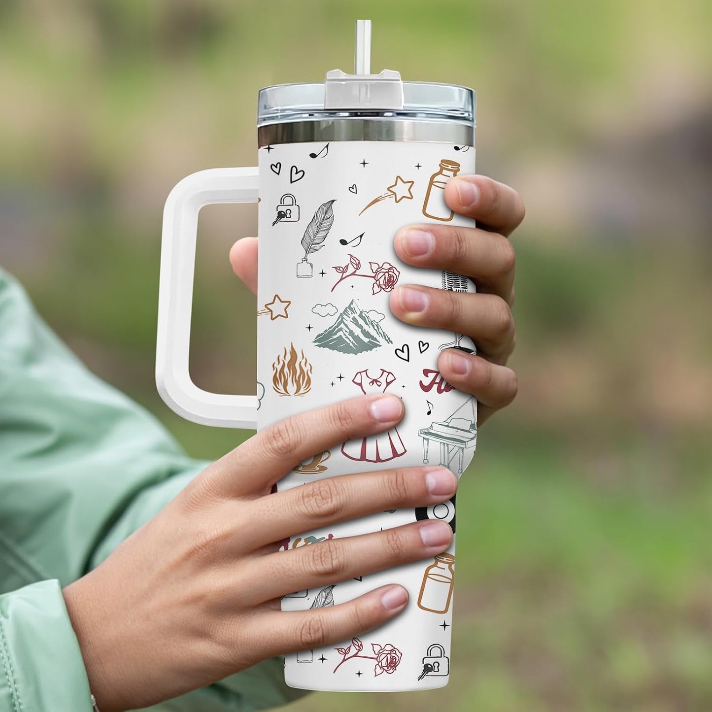 Dumpster Fire This Little 40 oz Tumbler with Handle, Unique Gift | Gifts for Him Her, Friends & Coworkers