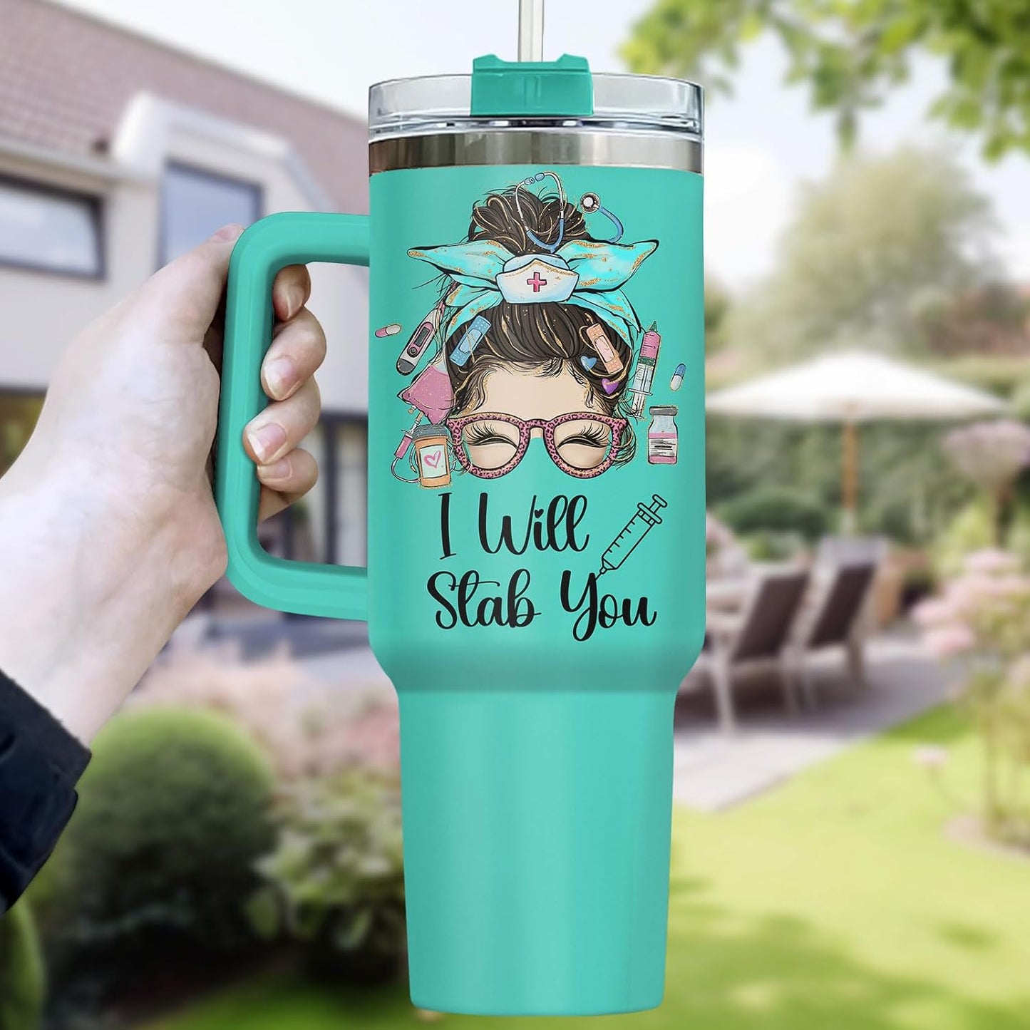Dumpster Fire This Little 40 oz Tumbler with Handle, Unique Gift | Gifts for Him Her, Friends & Coworkers
