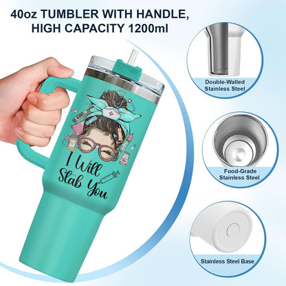 Dumpster Fire This Little 40 oz Tumbler with Handle, Unique Gift | Gifts for Him Her, Friends & Coworkers