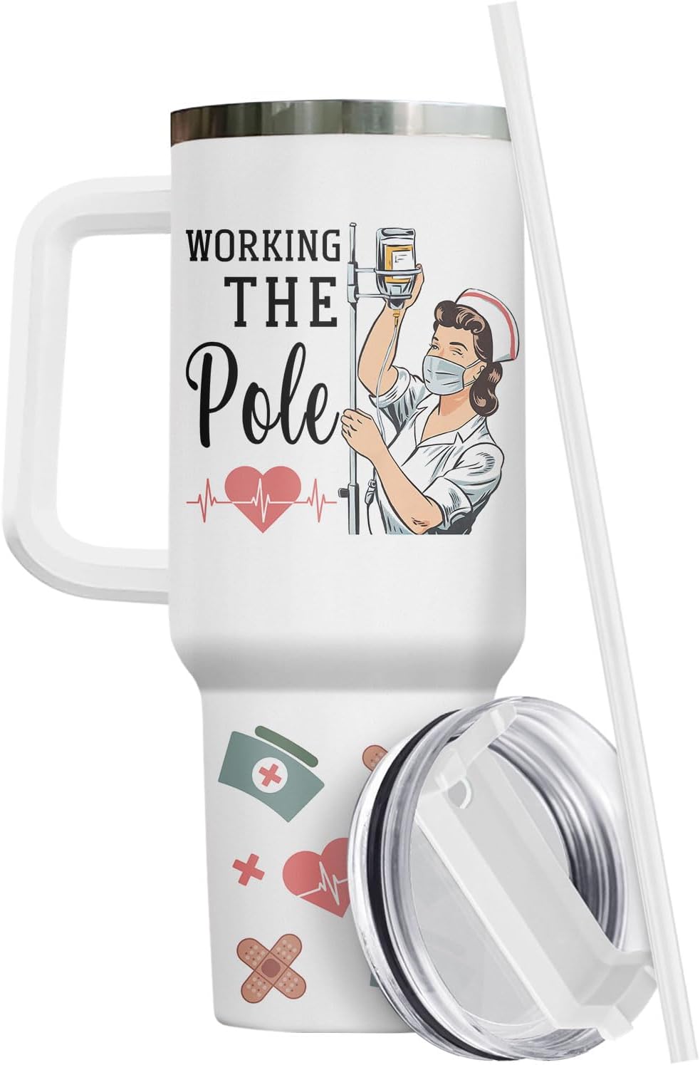 Dumpster Fire This Little 40 oz Tumbler with Handle, Unique Gift | Gifts for Him Her, Friends & Coworkers