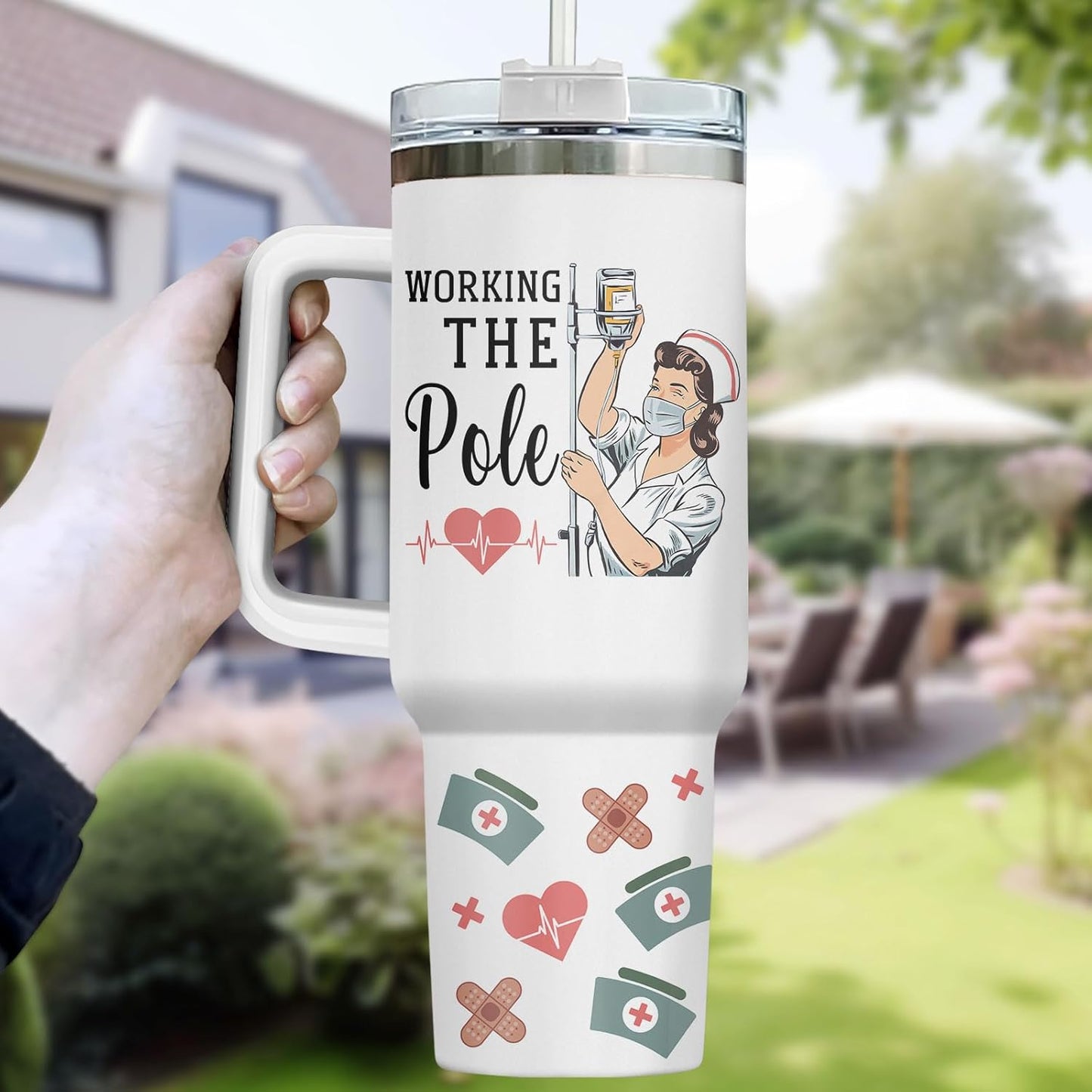 Dumpster Fire This Little 40 oz Tumbler with Handle, Unique Gift | Gifts for Him Her, Friends & Coworkers