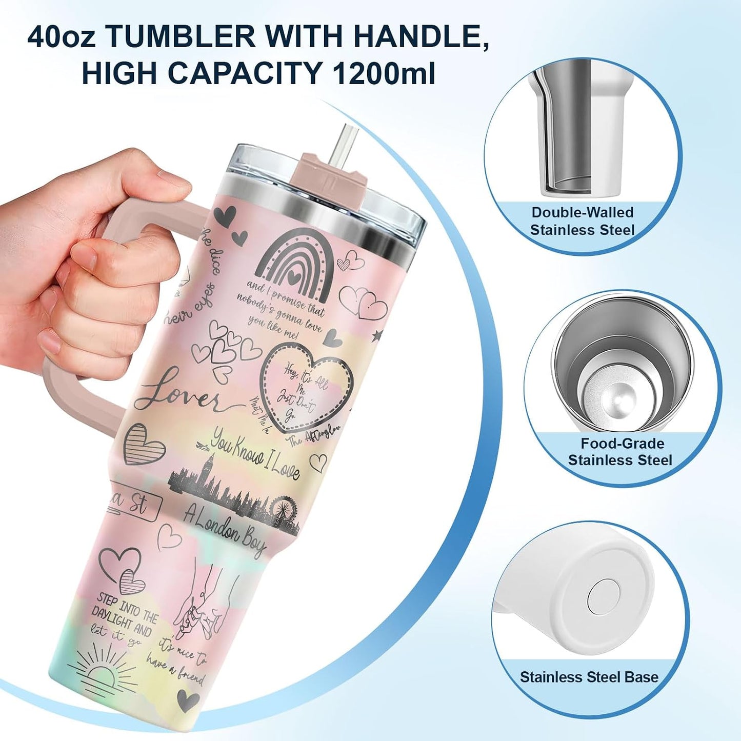 Dumpster Fire This Little 40 oz Tumbler with Handle, Unique Gift | Gifts for Him Her, Friends & Coworkers
