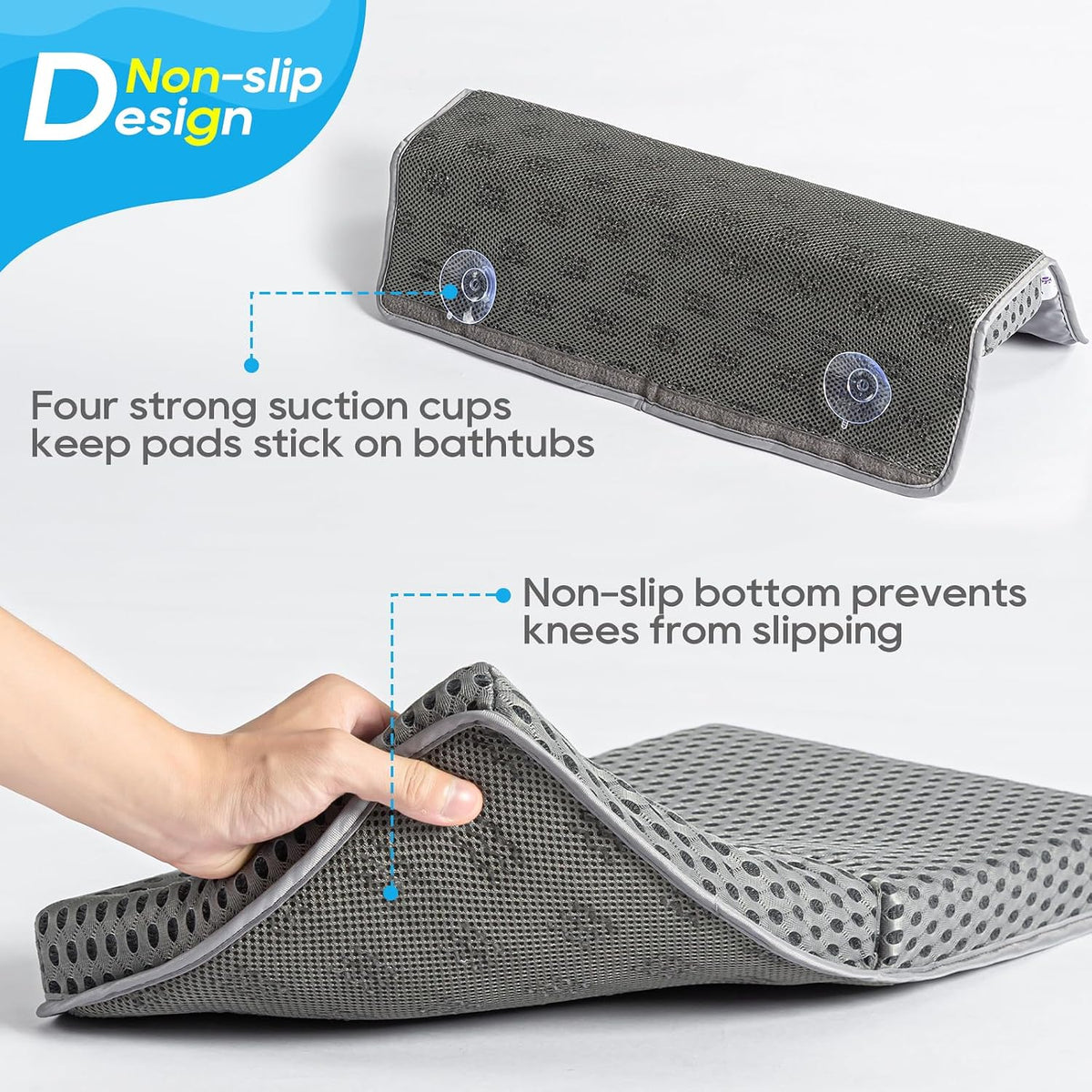 Baby Bath Kneeler Pad Set, Grey