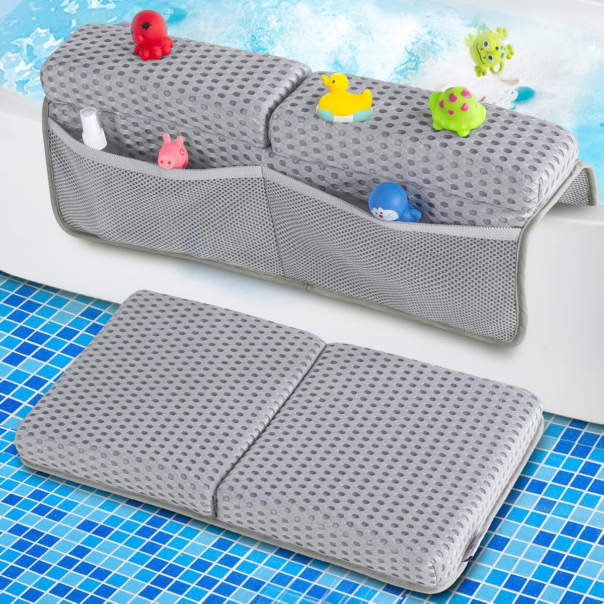 Baby Bath Kneeler Pad Set, Grey