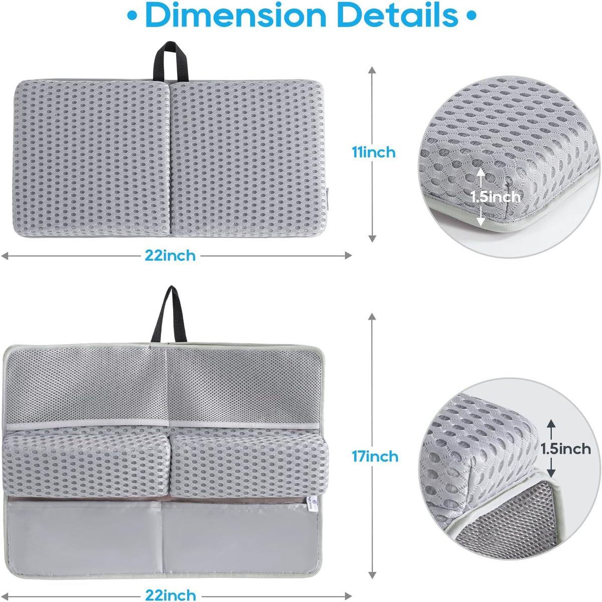 Baby Bath Kneeler Pad Set, Grey