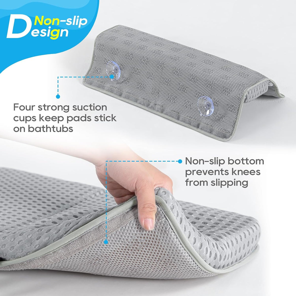 Baby Bath Kneeler Pad Set, Grey