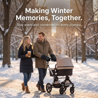 2pcs Pram Hand Muff, Thick Waterproof Fleece Lined Winter Cover