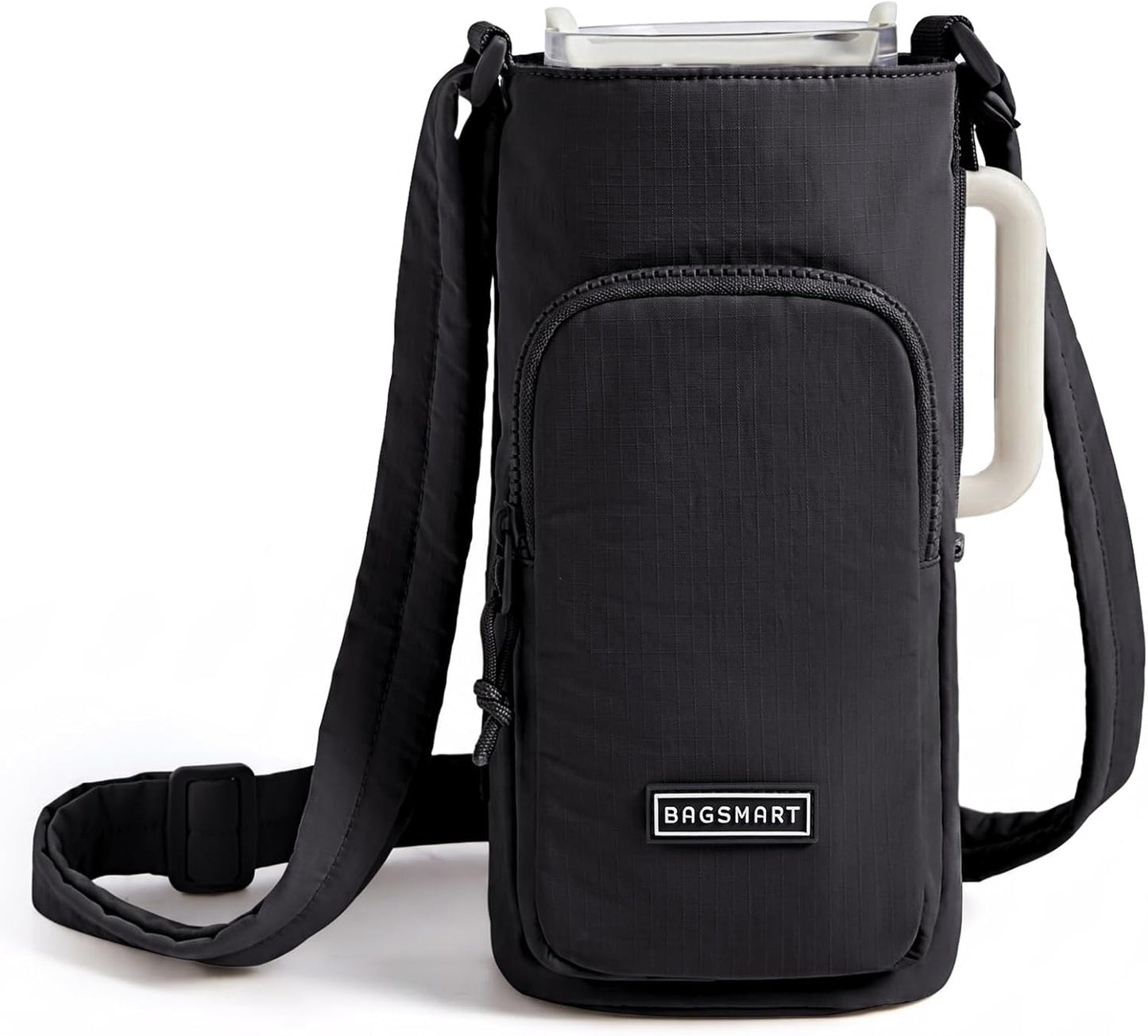 40oz Water Bottle Holder with Strap, Quilted Gym Accessories | Magnetic or Classic Design, Lightweiht Tumbler Drink Carrier, Quilted Crossbody Purse