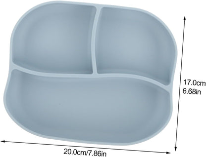 Divided Food Plate Silicone with Suction Cup for Elderly Patients