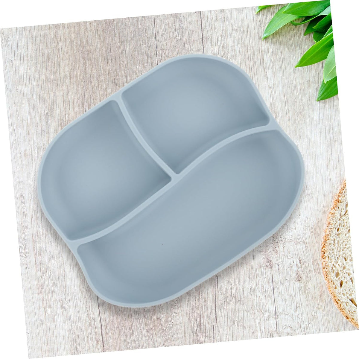 Divided Food Plate Silicone with Suction Cup for Elderly Patients