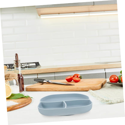Divided Food Plate Silicone with Suction Cup for Elderly Patients