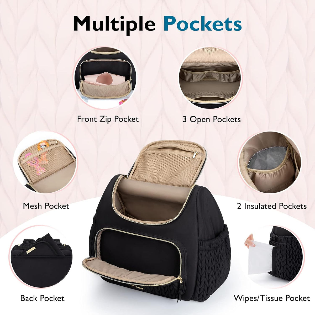Diaper Bag Backpack, Large Travel Baby Bag for Daily Essentials