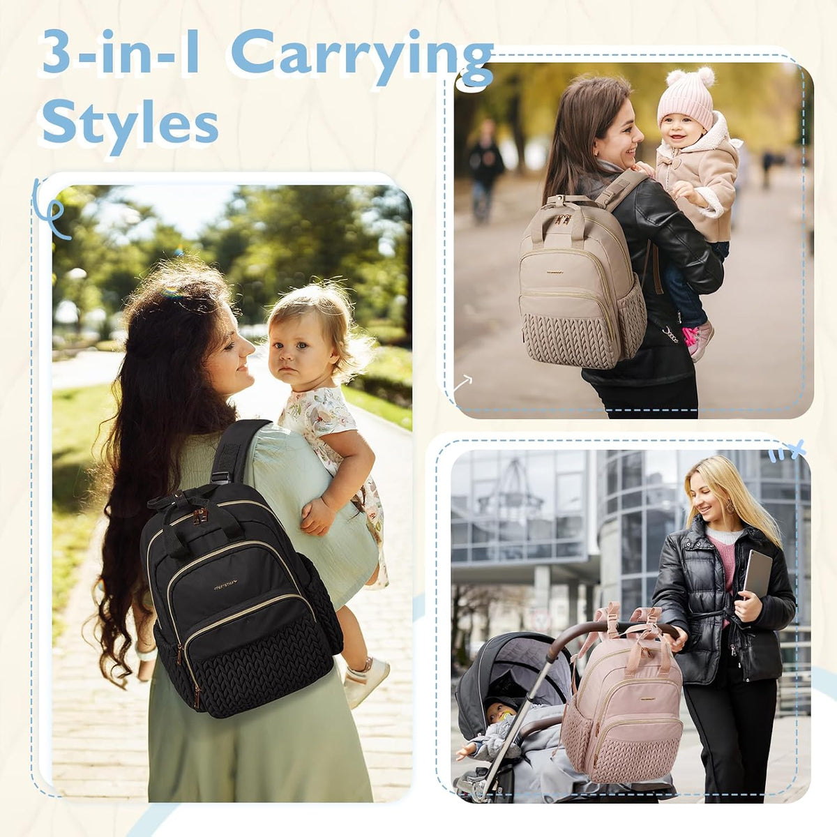 Diaper Bag Backpack, Large Travel Baby Bag for Daily Essentials