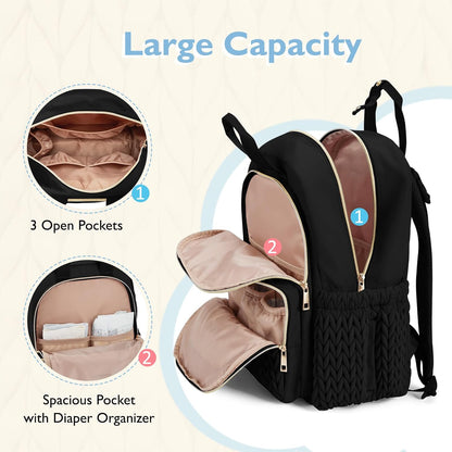 Diaper Bag Backpack, Large Travel Baby Bag for Daily Essentials
