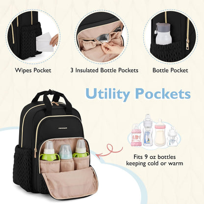 Diaper Bag Backpack, Large Travel Baby Bag for Daily Essentials