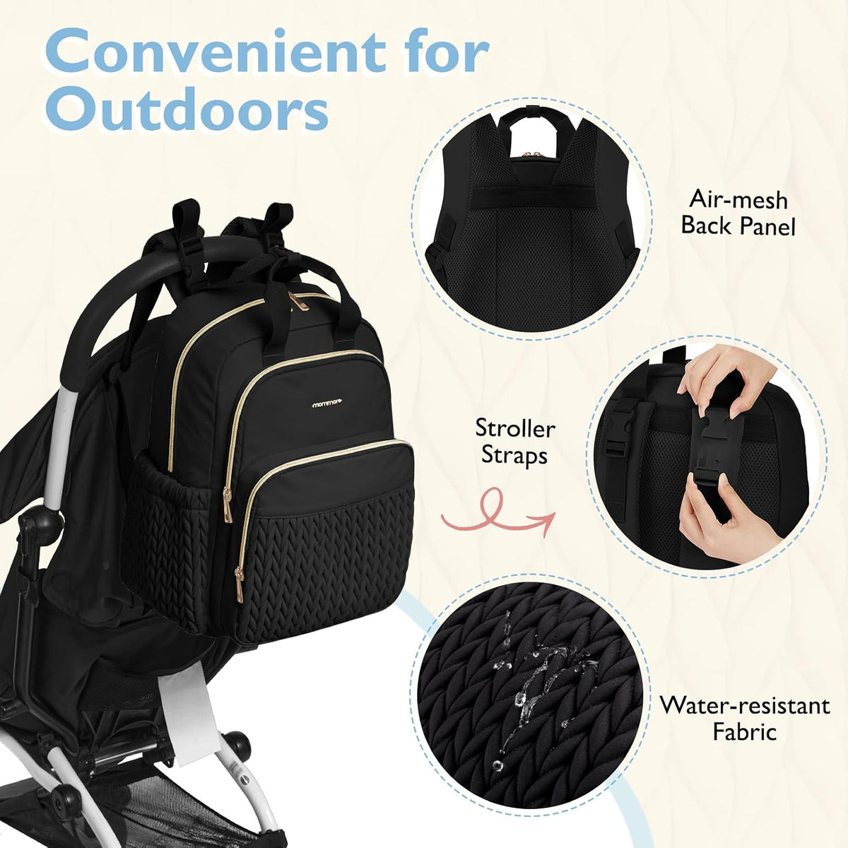 Diaper Bag Backpack, Large Travel Baby Bag for Daily Essentials