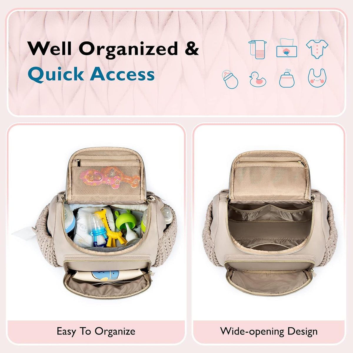 Diaper Bag Backpack, Large Travel Baby Bag for Daily Essentials