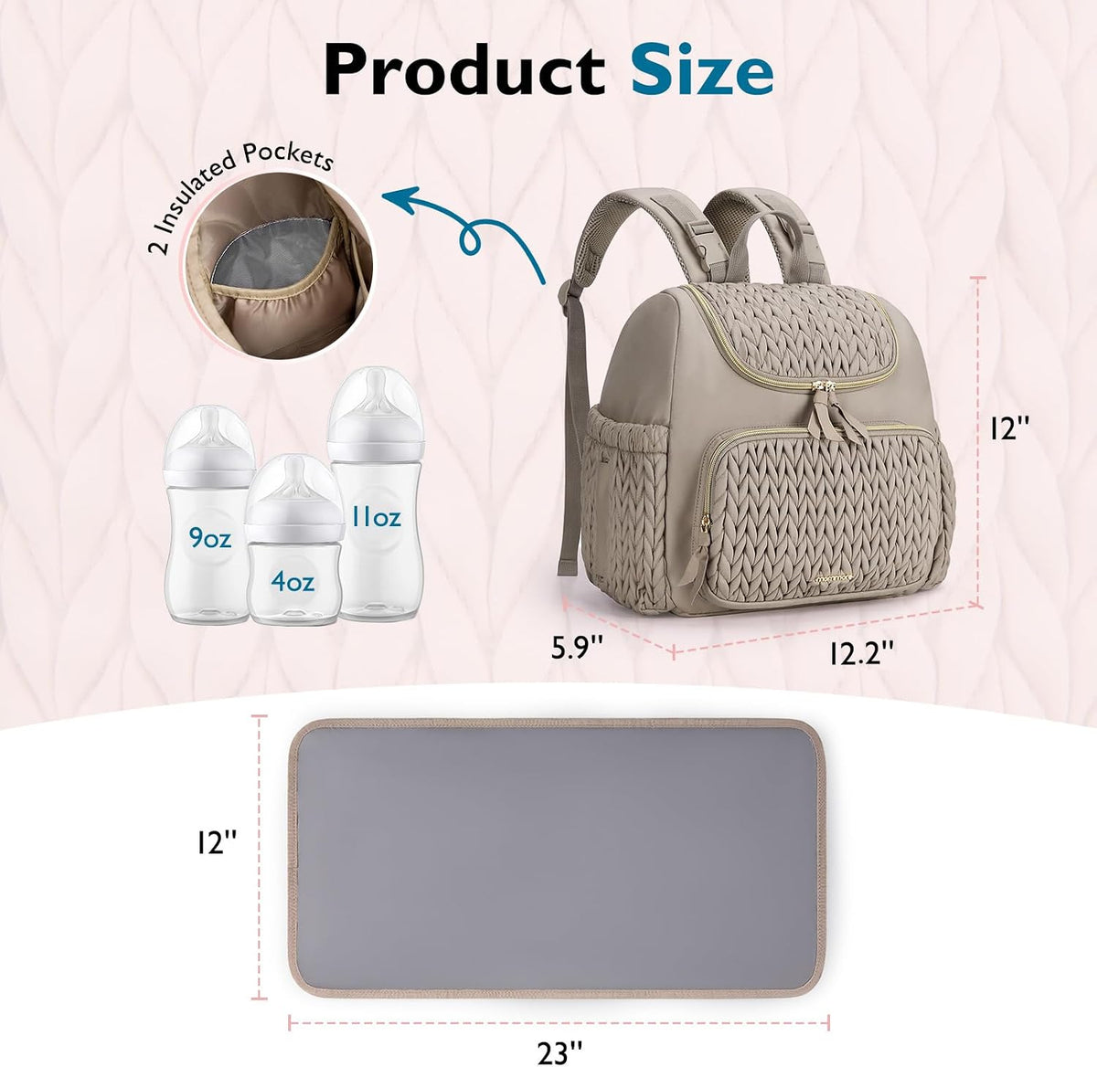 Diaper Bag Backpack, Large Travel Baby Bag for Daily Essentials