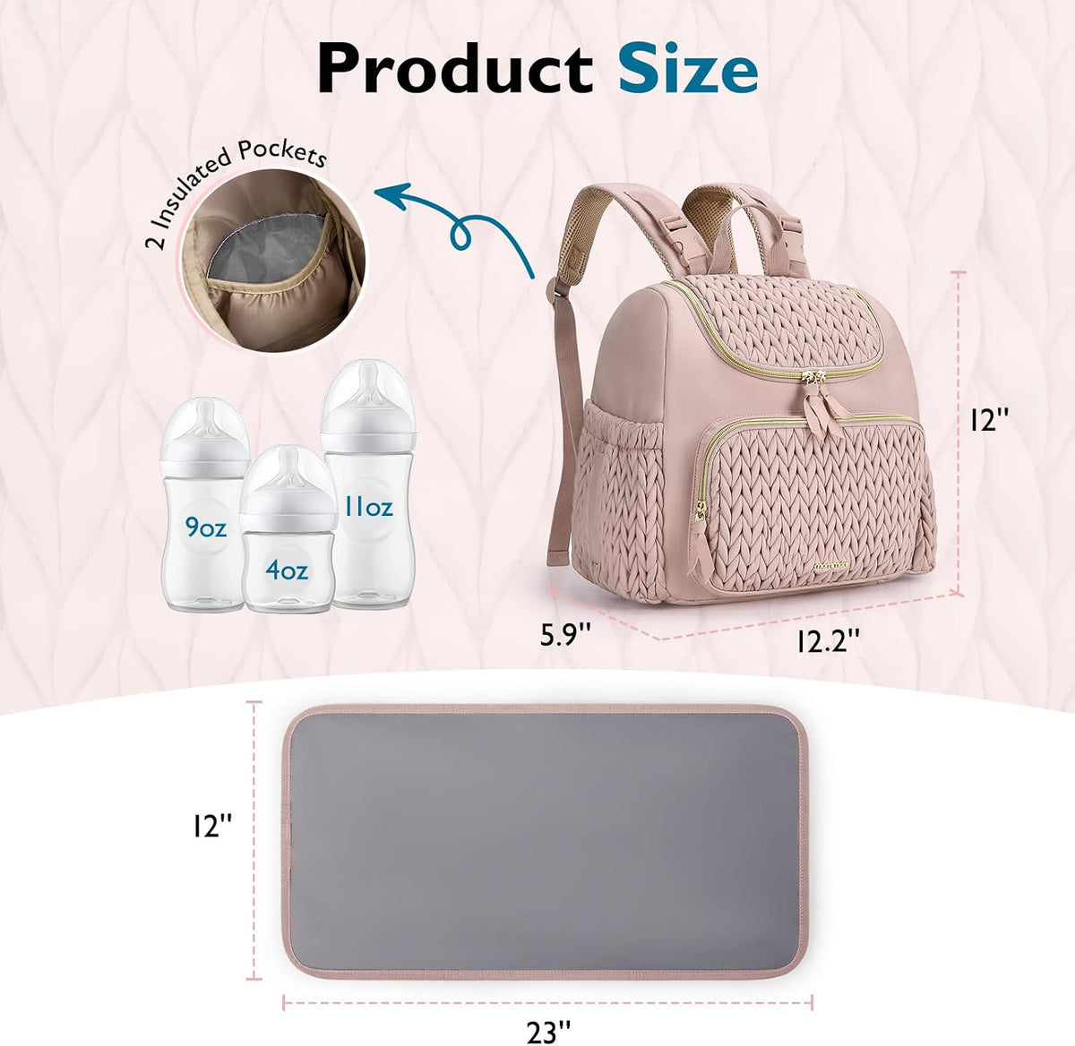 Diaper Bag Backpack, Large Travel Baby Bag for Daily Essentials