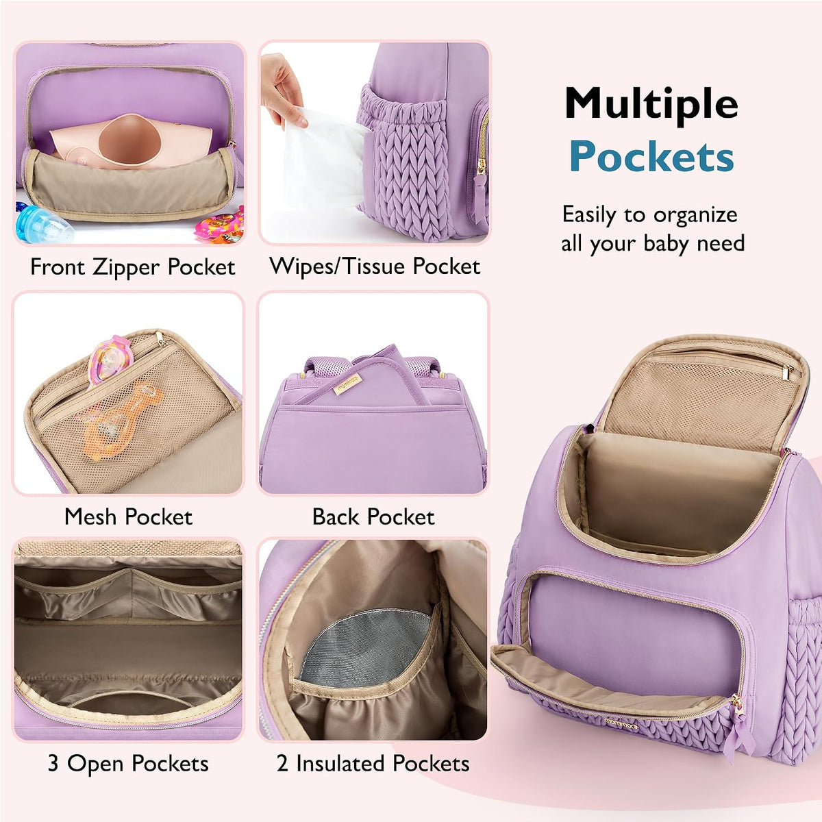Diaper Bag Backpack, Large Travel Baby Bag for Daily Essentials