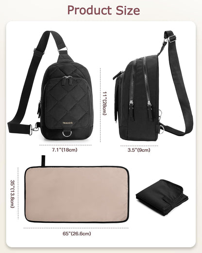 Mini Diaper Bag with Changing Pad, Small Crossbody Diaper Purse