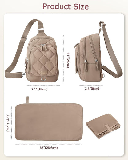 Mini Diaper Bag with Changing Pad, Small Crossbody Diaper Purse