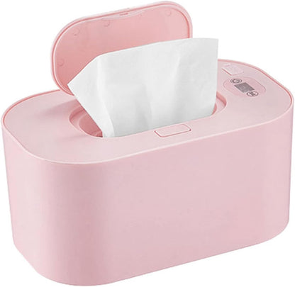 Baby Wet Wipes Warmer Baby Wipes Dispenser Wipe Holder with Lid Portable Wet Wipe Pouch (Pink)